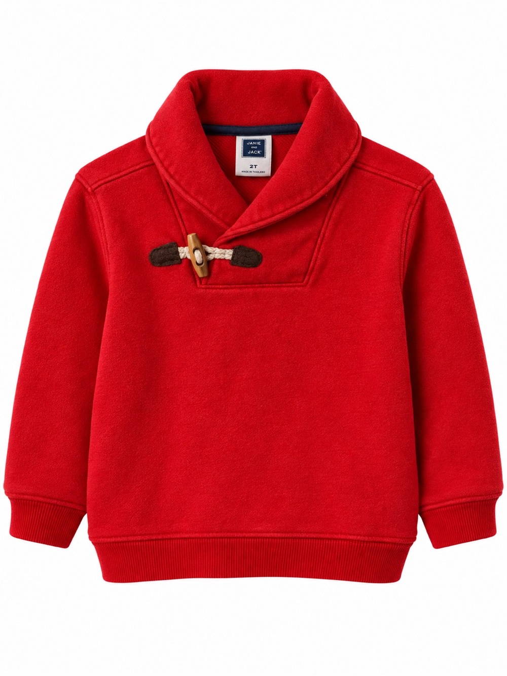 Kids Red Shawl Collar Pullover Sweatshirt - Janie and Jack size 2T